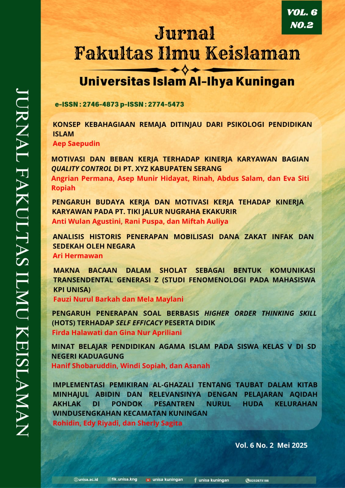 View Vol. 6 No. 2 (2025): Jurnal Fakultas Ilmu Keislaman UNISA Kuningan